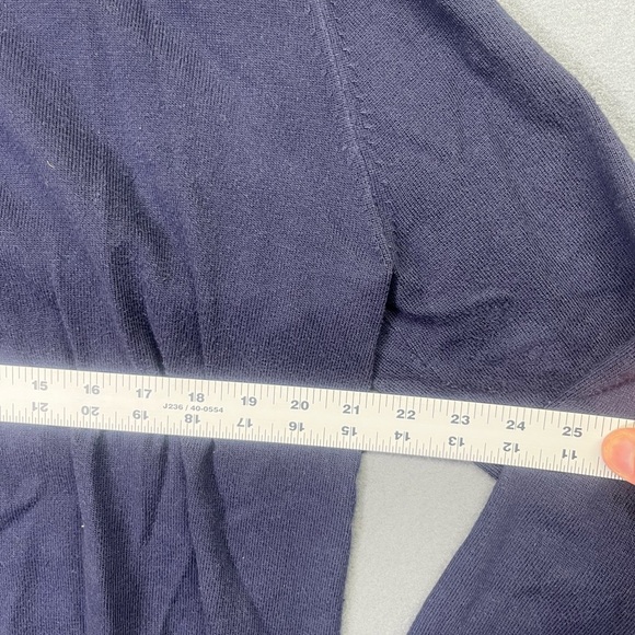 Eddie Bauer Supima Pima Cotton 1/4 Zip Sweater Mens L Tall Navy preppy Lite 1552 - Picture 4 of 7